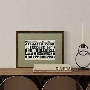 Framed Typography Art - vintage Letraset